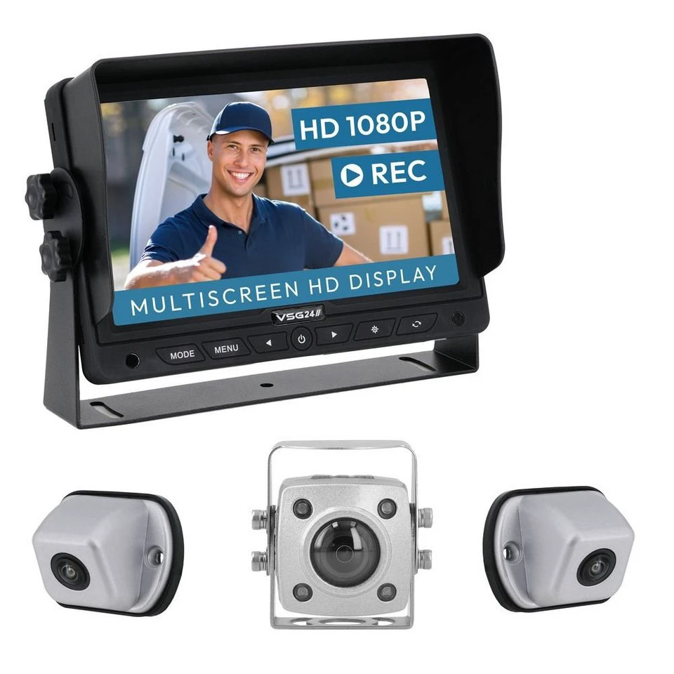 VSG24 Rückfahrsystem 7" IP69K EXPERT 3 Kameras HD Monitor