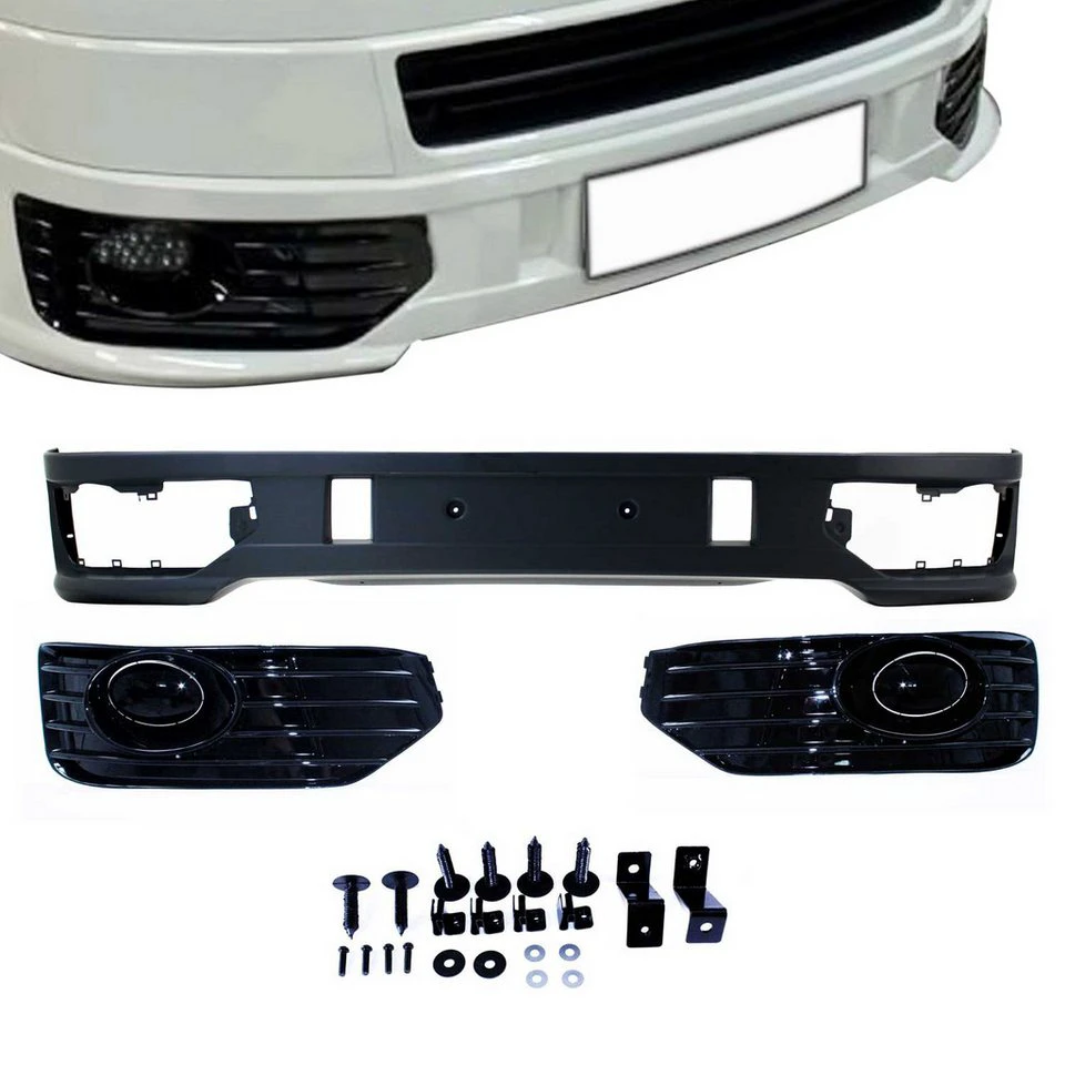 OMAC Frontstoßstange Frontspoiler Lippe Splitter VW T5 Facelift 2009-2015 ABS 3-St.