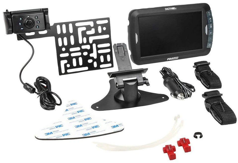 PROUSER DRC 7010 Rückfahrkamera kabellos mit Einparkhilfe LCD-Monitor Nachtsicht CMOS-Farbsensor