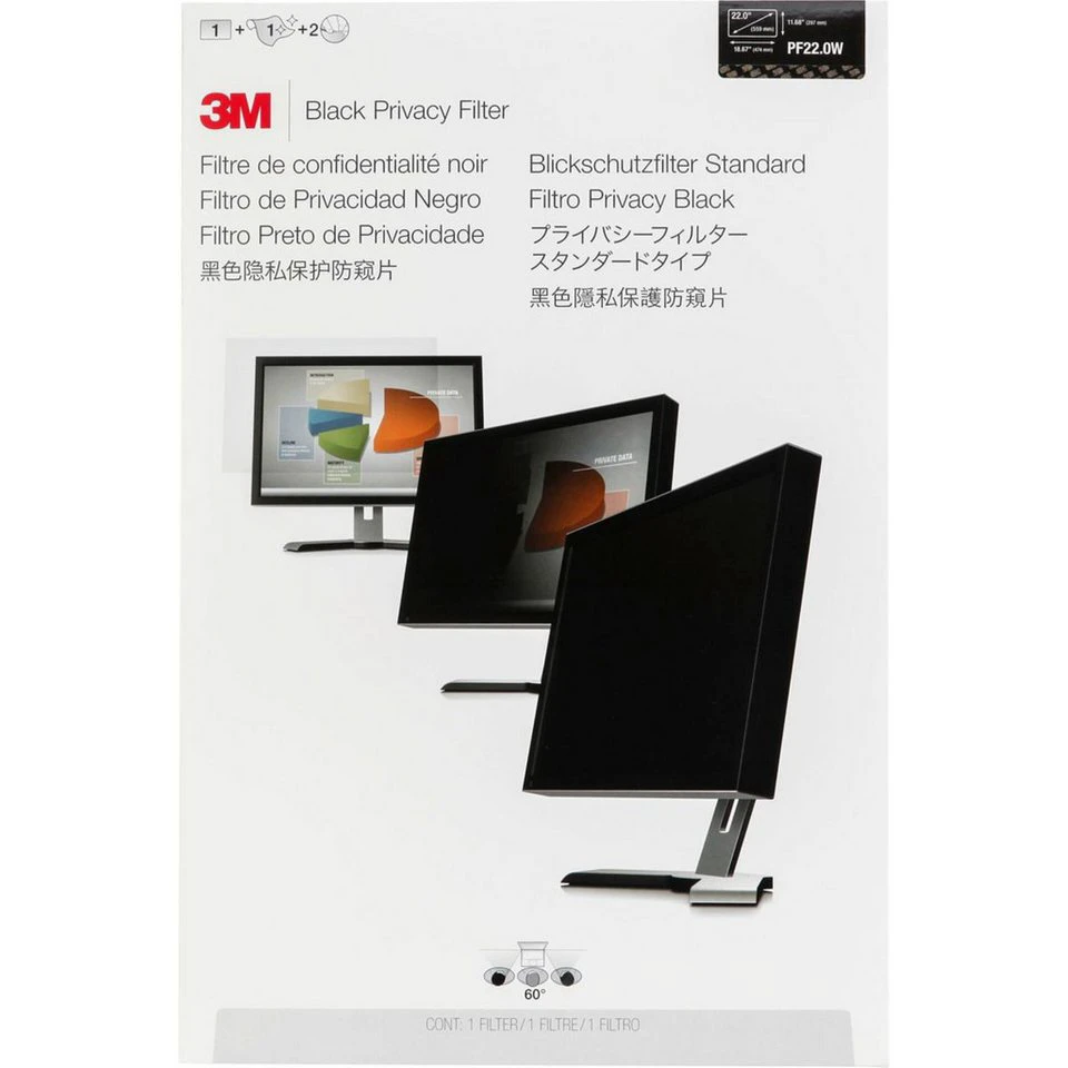 3M PF220W1B Blickschutzfilter Black für 55,9 cm 16:10