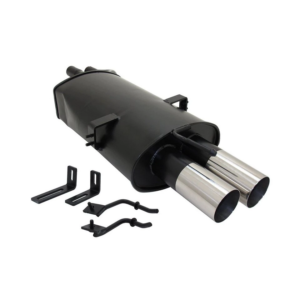 OMAC Auspuff-Flexrohr Novus Sportauspuff BMW E46 320 325 330 2x76mm ABE 1-tlg Doppelter Ausgang