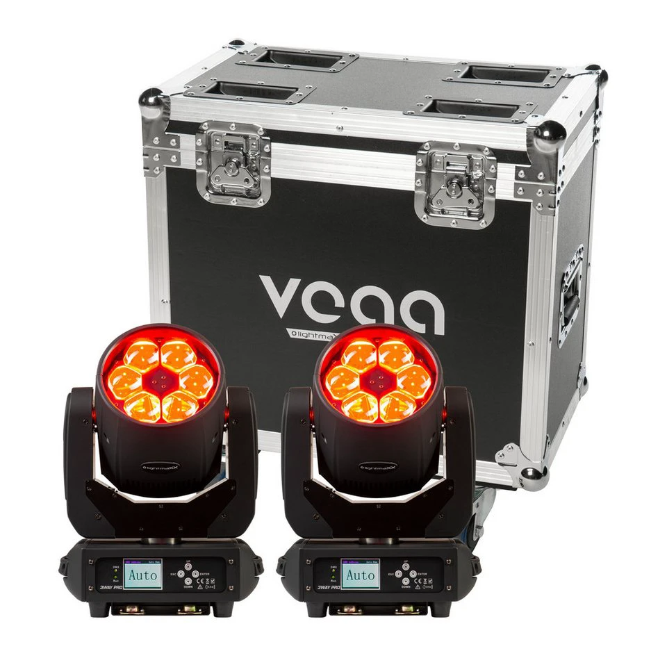 lightmaXX VEGA 3WAY PRO 2 Tour Moving Head Set LED RGBW 240 W