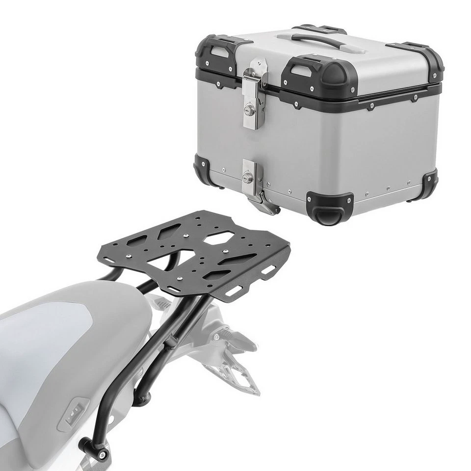 Bagtecs XS45 Aluminium Topcase Set mit Gepäckbrücke BMW R 1300 GS 23-25 silber