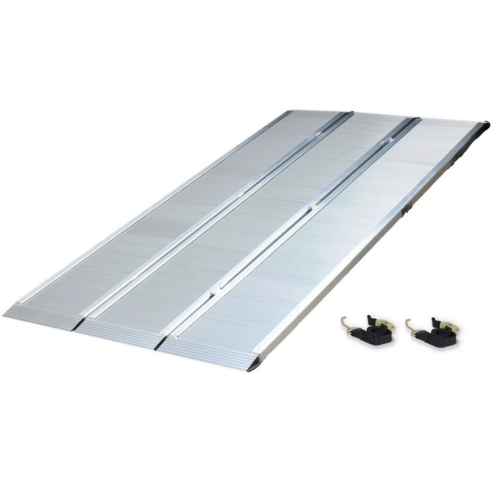 TRUTZHOLM DREIBREIT Auffahrrampe 3-fach klappbar 222 cm 114 cm 1650 kg Aluminium silber