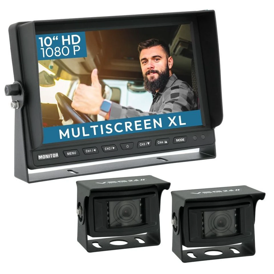 VSG24 10" Rückfahrsystem PROFI HD XL Monitor Rückfahrkamera IP69K Schwerlast Fahrzeuge