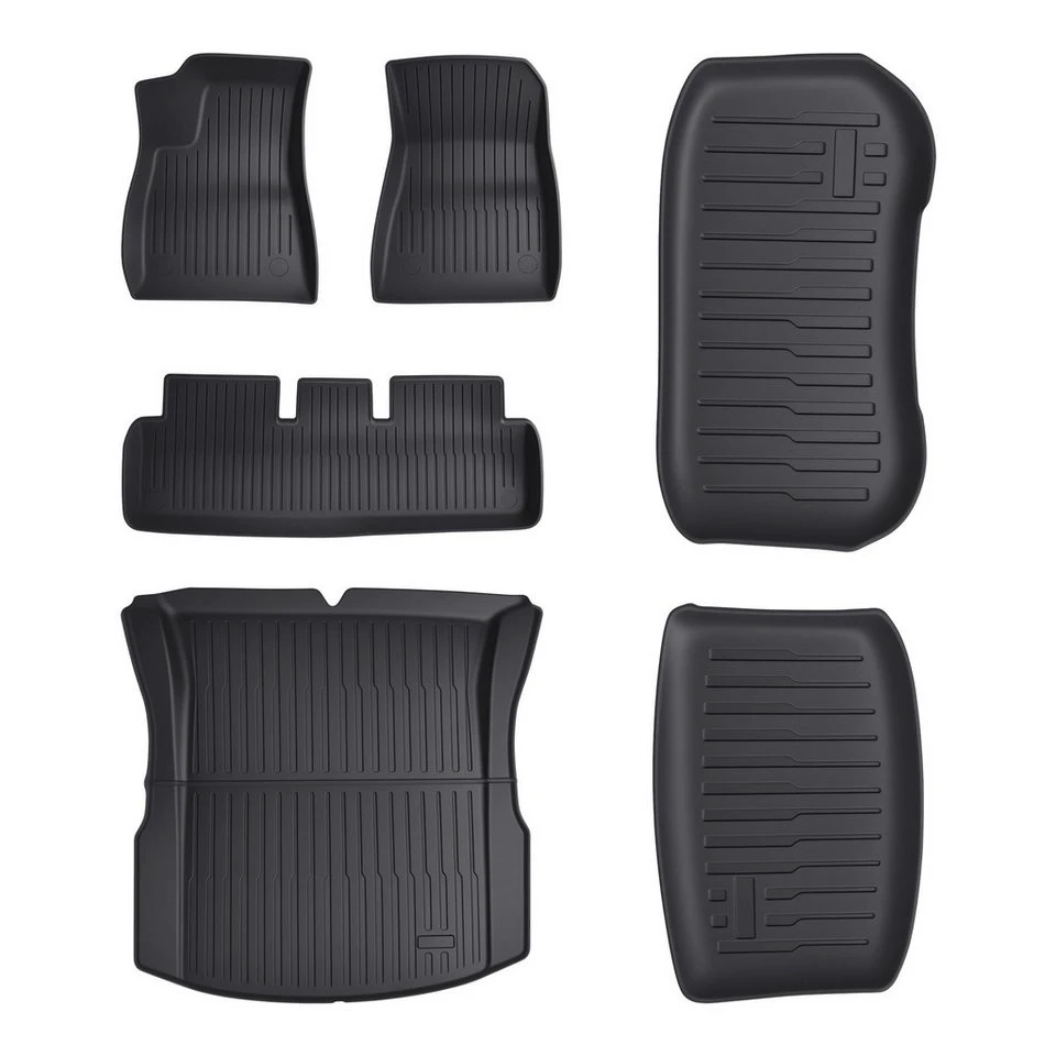 Rutaqian Auto-Fußmatte Tesla Model 3 2024 TPE 6-teiliges Set