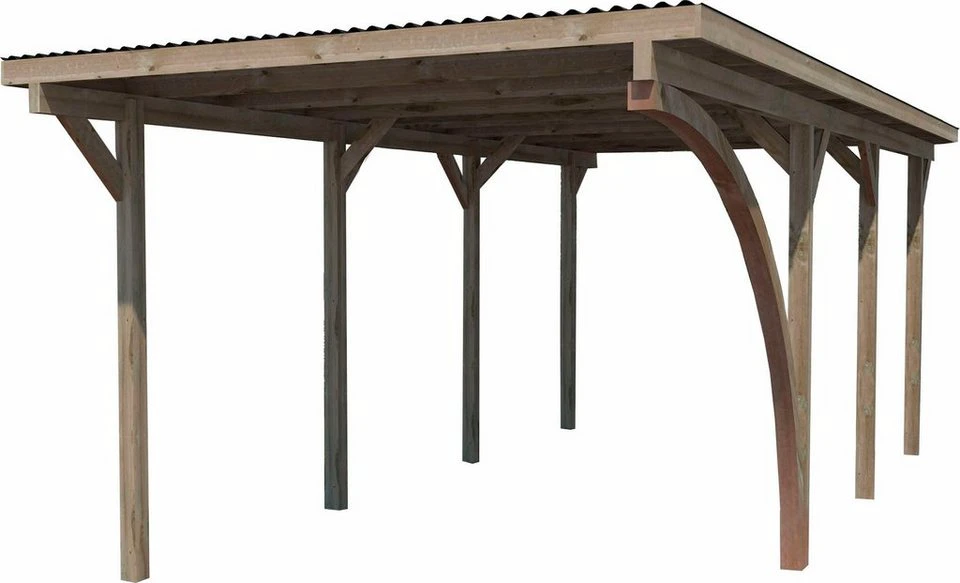 weka Einzelcarport 606 A Gr.2 300x600 cm 217,5 cm Einfahrtshöhe Rundbogen links oder rechts montierbar