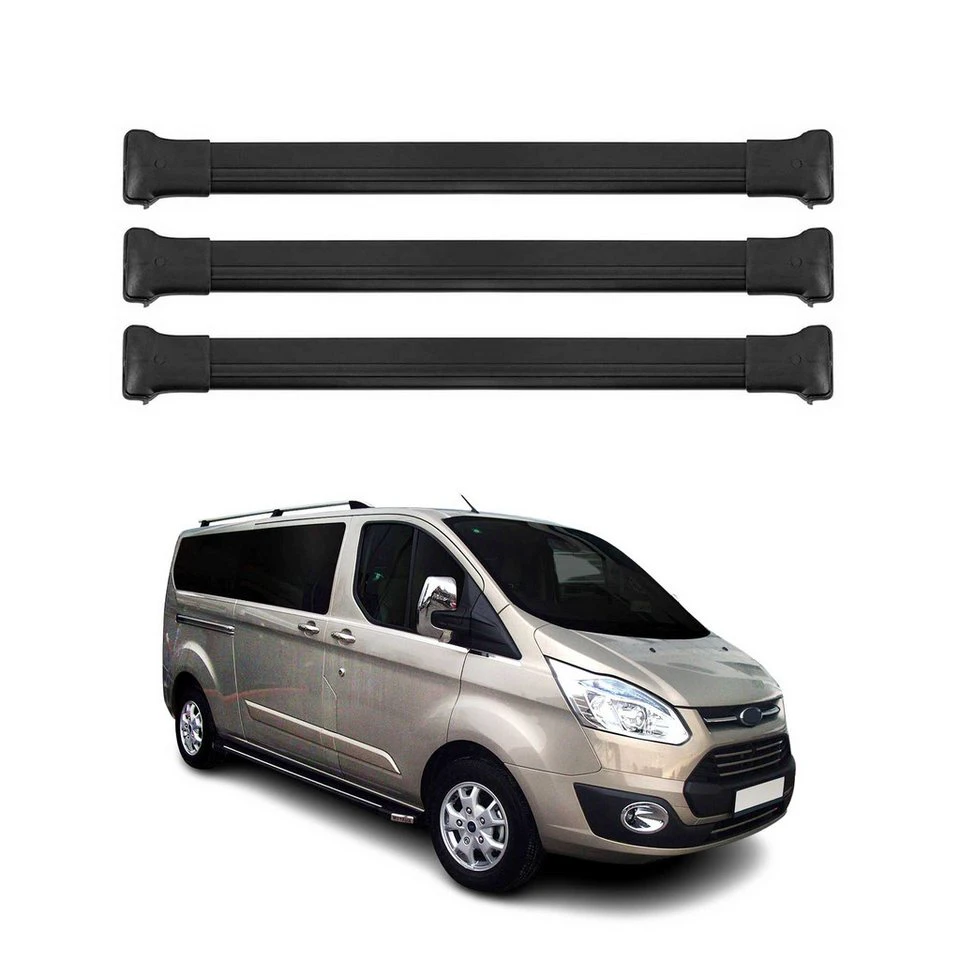 OMAC Dachträger Ford Transit Custom Tourneo Custom 2012-2023 Alu Schwarz 3tlg