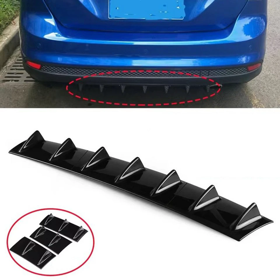 AUTSOME Heckdiffusor Shark Fin 3-teilig ABS schwarz glänzend universell