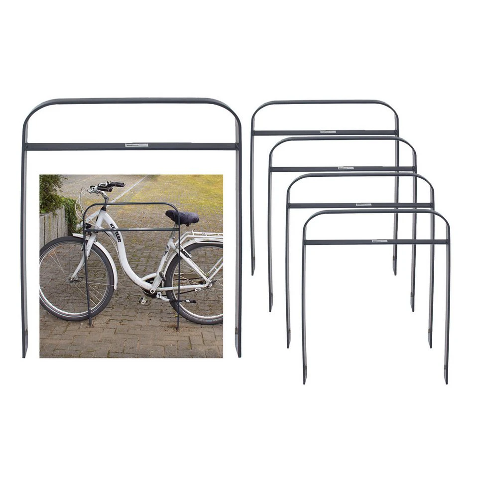 TRUTZHOLM Fahrradständer 5x Fahrradanlehnbügel 115x76cm Flachstahl 13mm Anthrazit