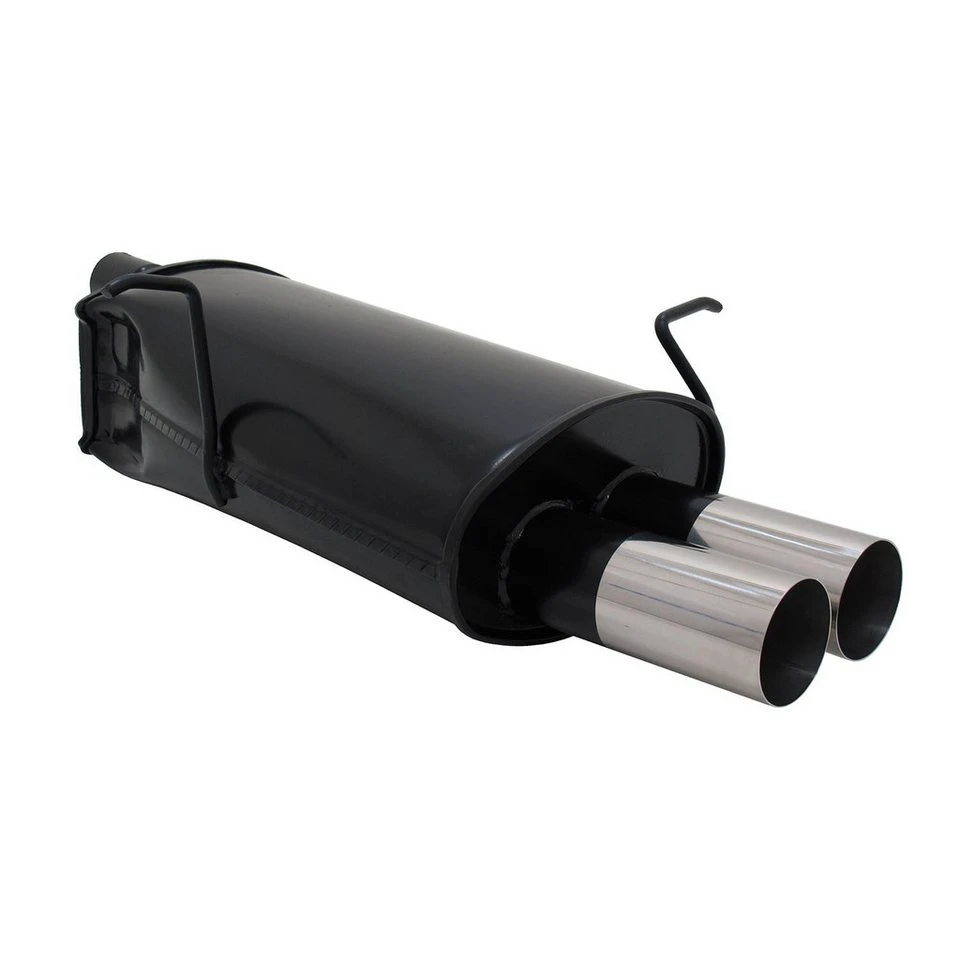 OMAC Auspuff-Flexrohr Novus Sportauspuff BMW E46 2x76mm Endschalldämpfer mit ABE 1-tlg Doppelter Ausgang