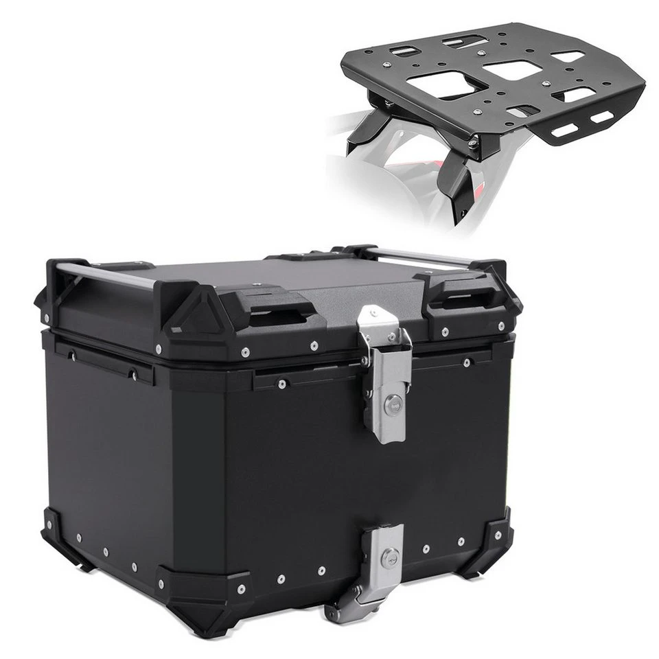 Bagtecs XB45 Aluminium Topcase Set für Multistrada V4 / S 21-25 schwarz mit Gepäckträger