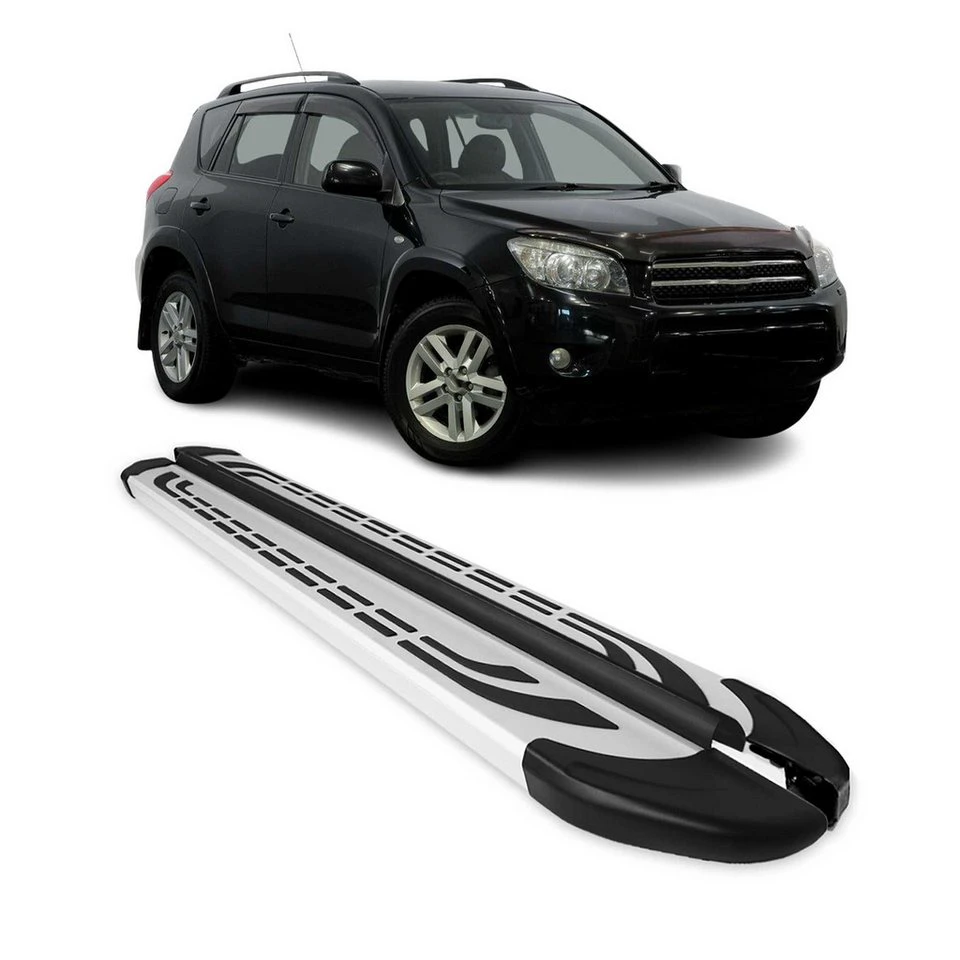 OMAC Trittbretter Toyota RAV4 2005-2012 Aluminium Grau 2-tlg. rutschfest