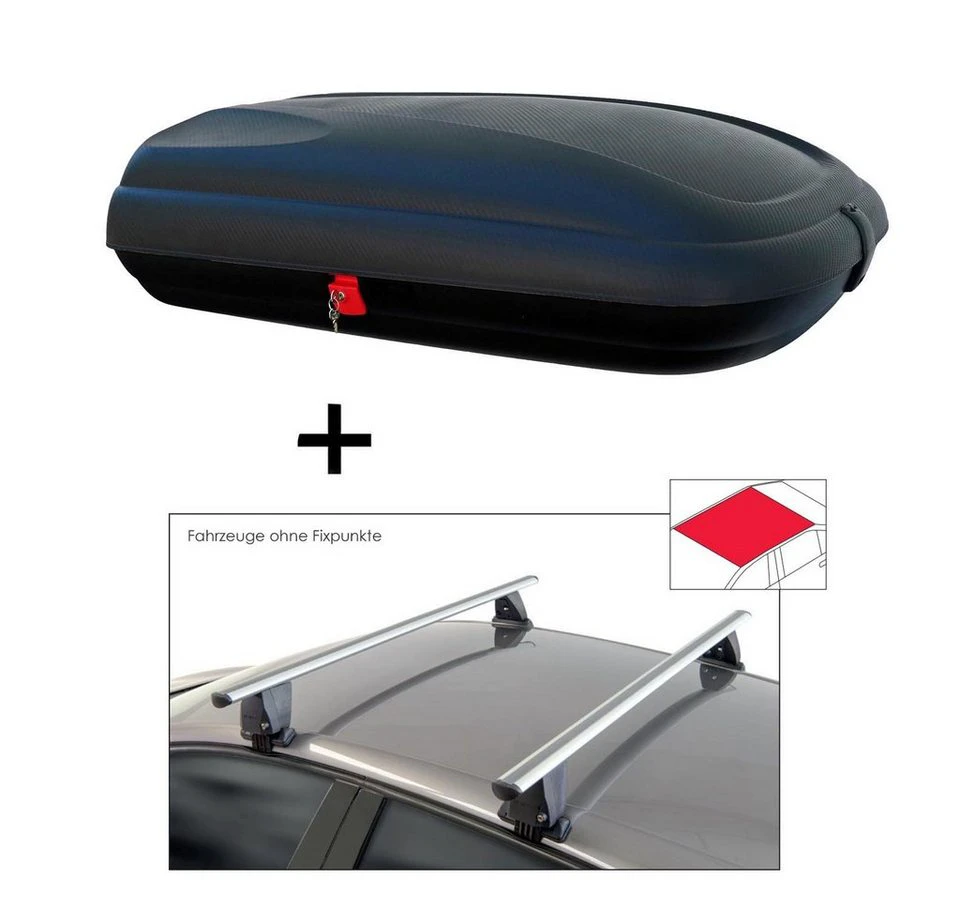 VDP Dachbox BA320L mit Dachträger Delta Ford Fusion Sedan II 4-Türer ab 2013