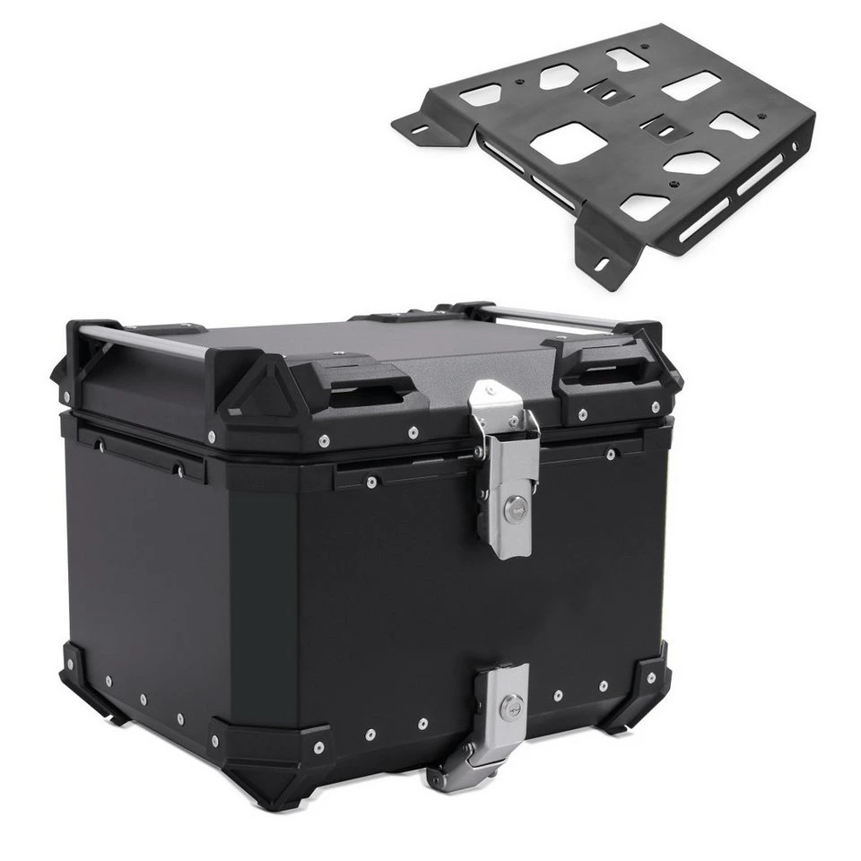Bagtecs Topcase Set XB55 für Yamaha Tenere 700 Rally 19-25 schwarz mit Gepäckträger