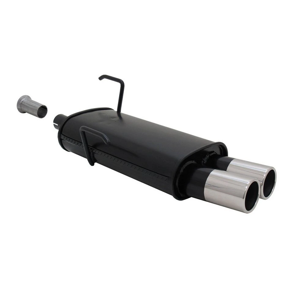 OMAC Novus Sportendschalldämpfer Peugeot 206 2x76mm Edelstahl-Endrohr mit EG-Genehmigung