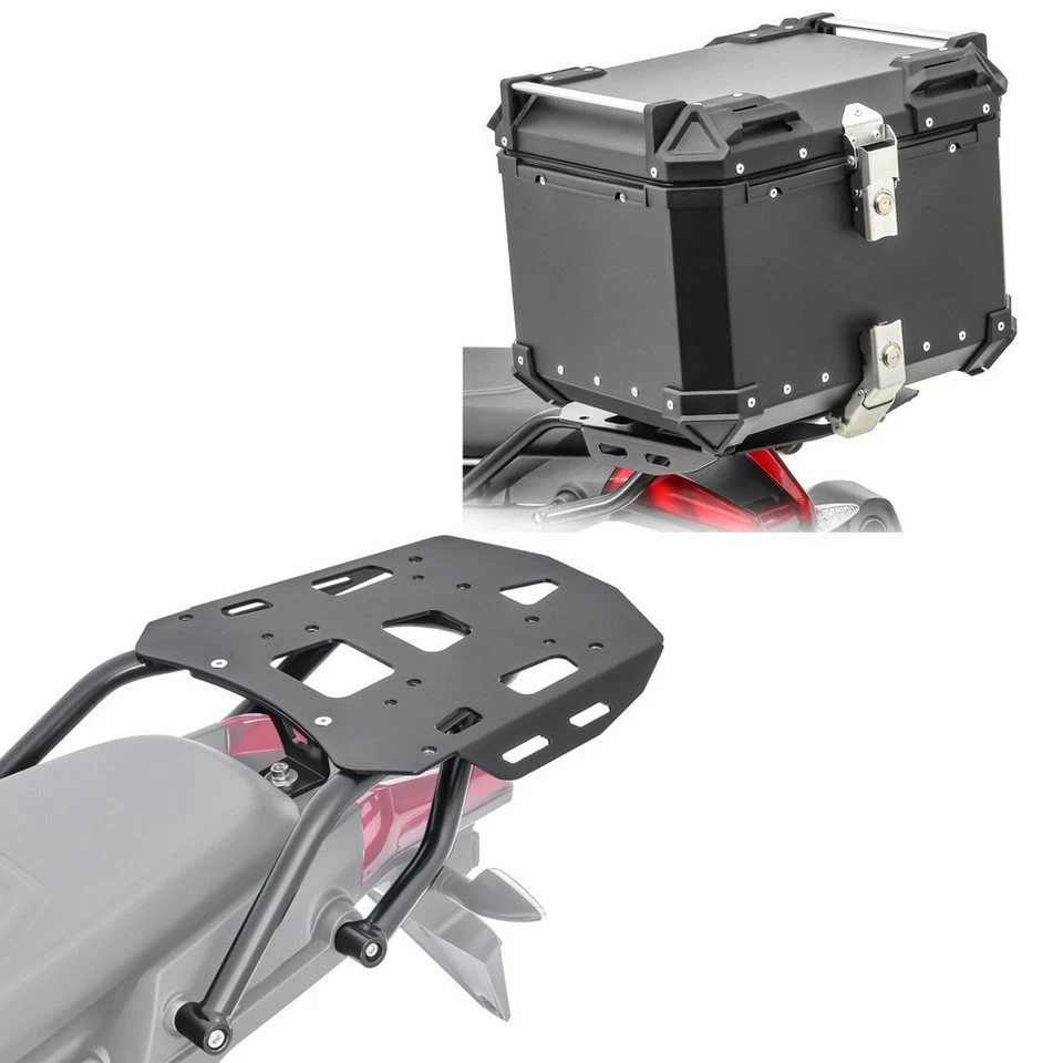 Bagtecs Topcase Set Alu Topcase Träger Aprilia Tuareg 660 22-25 XB45 schwarz