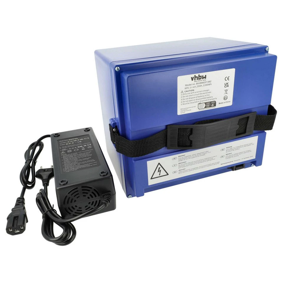 vhbw Akku für Elektrorollstuhl 20 Ah 60 V Li-Ion mit Ladegerät