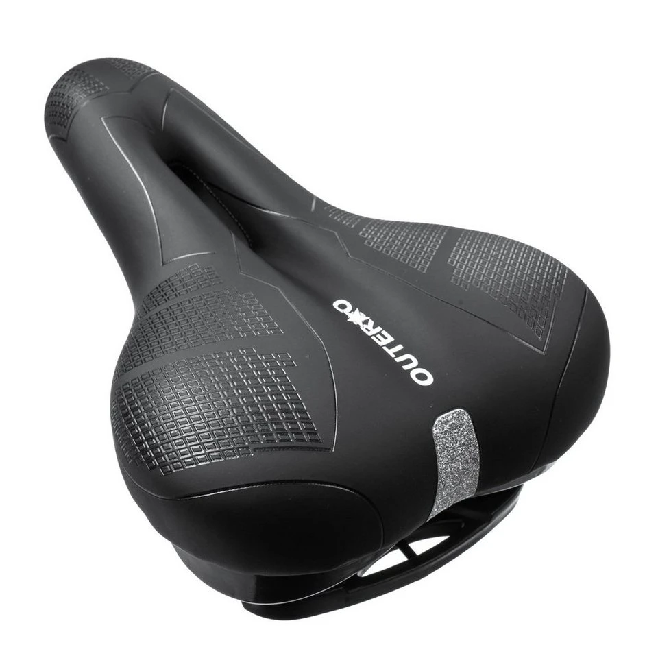 OUTERDO Fahrradsattel ergonomischer Fahrradsitz stoßfest Schwarz 25 x 21 cm