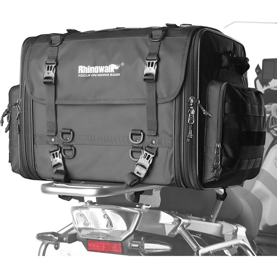 Rhinowalk Motorrad Sitztaschen 60-80L wasserdicht für Rücksitz Gepäcktasche