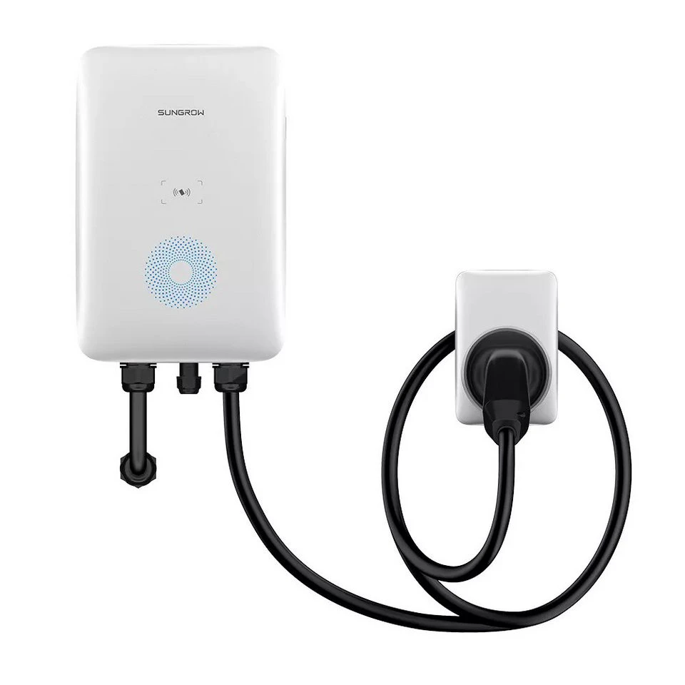 Sungrow Wallbox AC011E-0 11 kW 3-phasig Silber/Grau 7 m Ladekabel 2 RFID Karten