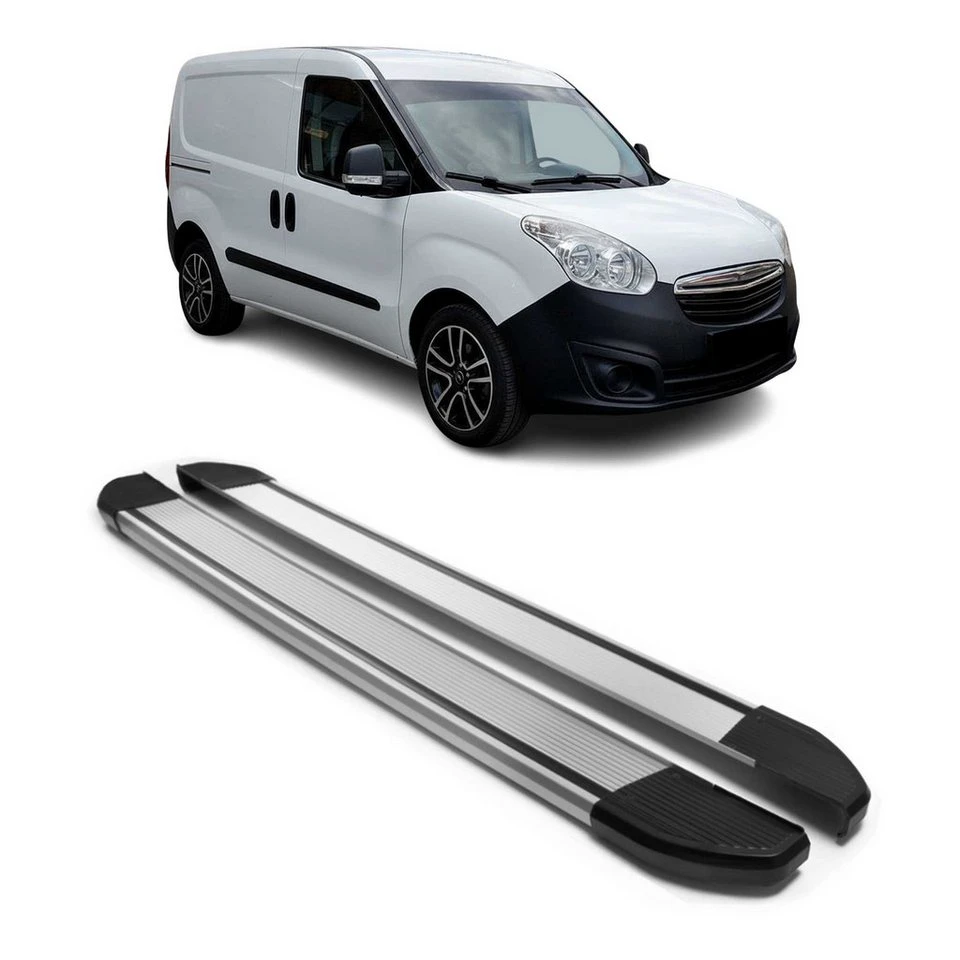 OMAC Trittbretter Aluminium Seitenschweller für Opel Combo D kurz 2012-2018 2-tlg. rutschfest
