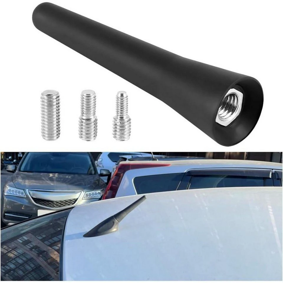 CGEAMDY Autoantenne 6,5 cm Dachantenne AM/FM-Empfang Universal Gewinde M4 M5 M6 Edelstahl