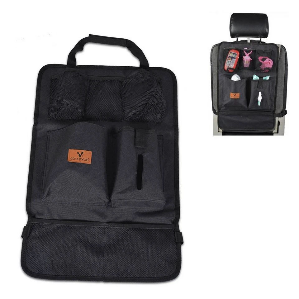 Cangaroo Auto-Rückenlehnentasche Organizer Rückenlehnenschutz 2 Taschen 3 Netztaschen Polyester
