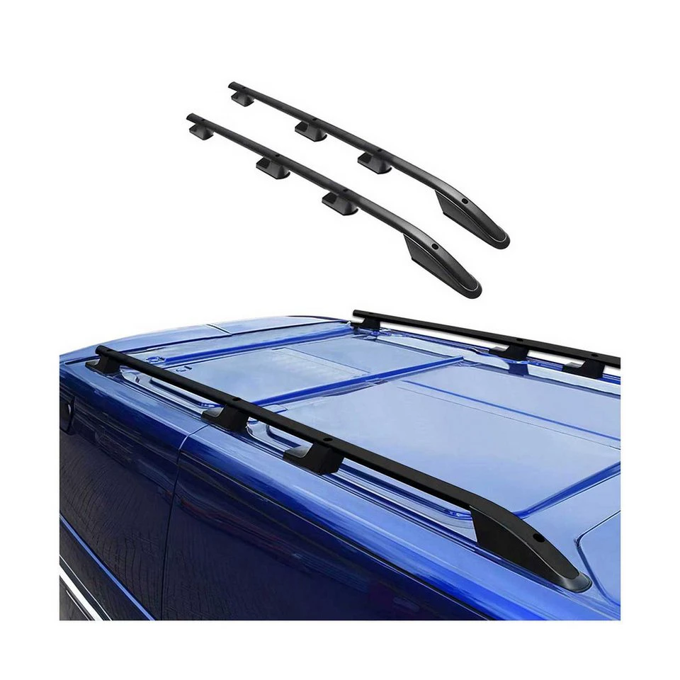 OMAC Dachträger Alu Dachreling Ford Transit 2014-2025 L2 Mittel Radstand Schwarz 2-St