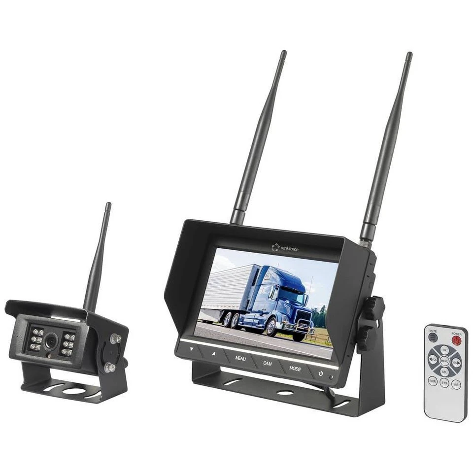 Renkforce Funk-Rückfahrvideosystem RF-5370030 Professional 2,4 GHz 2 Kamera-Eingänge