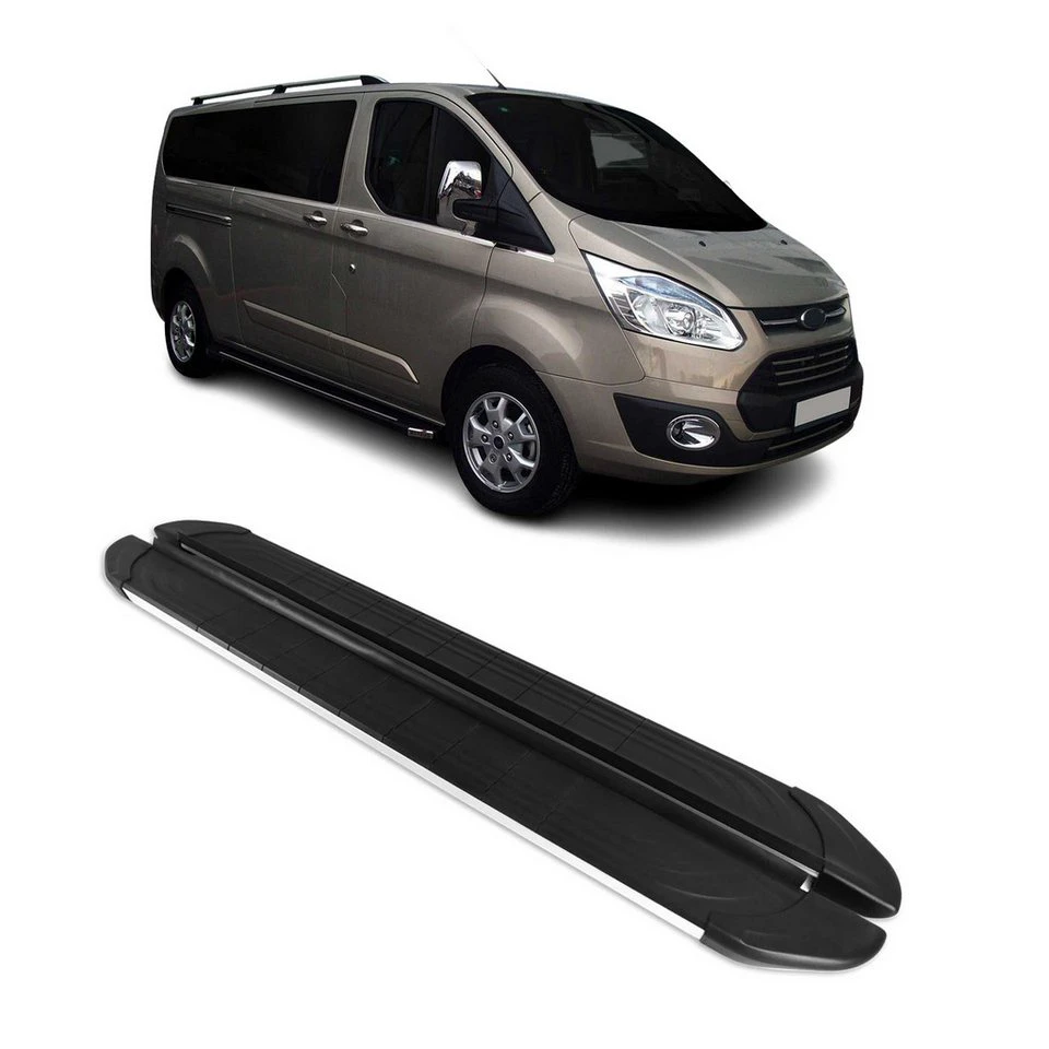 OMAC Trittbretter Ford Transit Custom 2012-2020 L2 Aluminium 2-tlg. rutschfest
