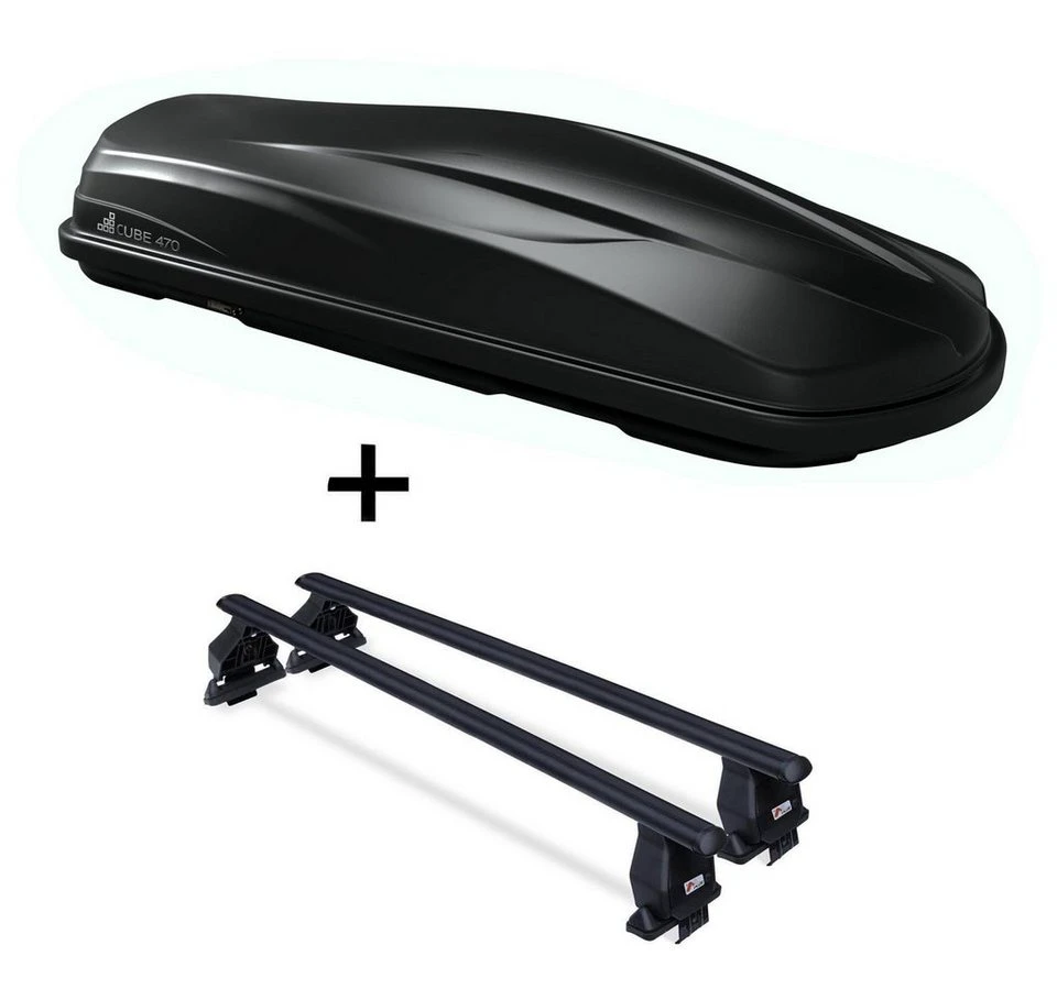 VDP Dachbox/Gepäckbox CUBE470 Dachträger Menabo Tema Stahl Audi A8 Limousine ab 2017