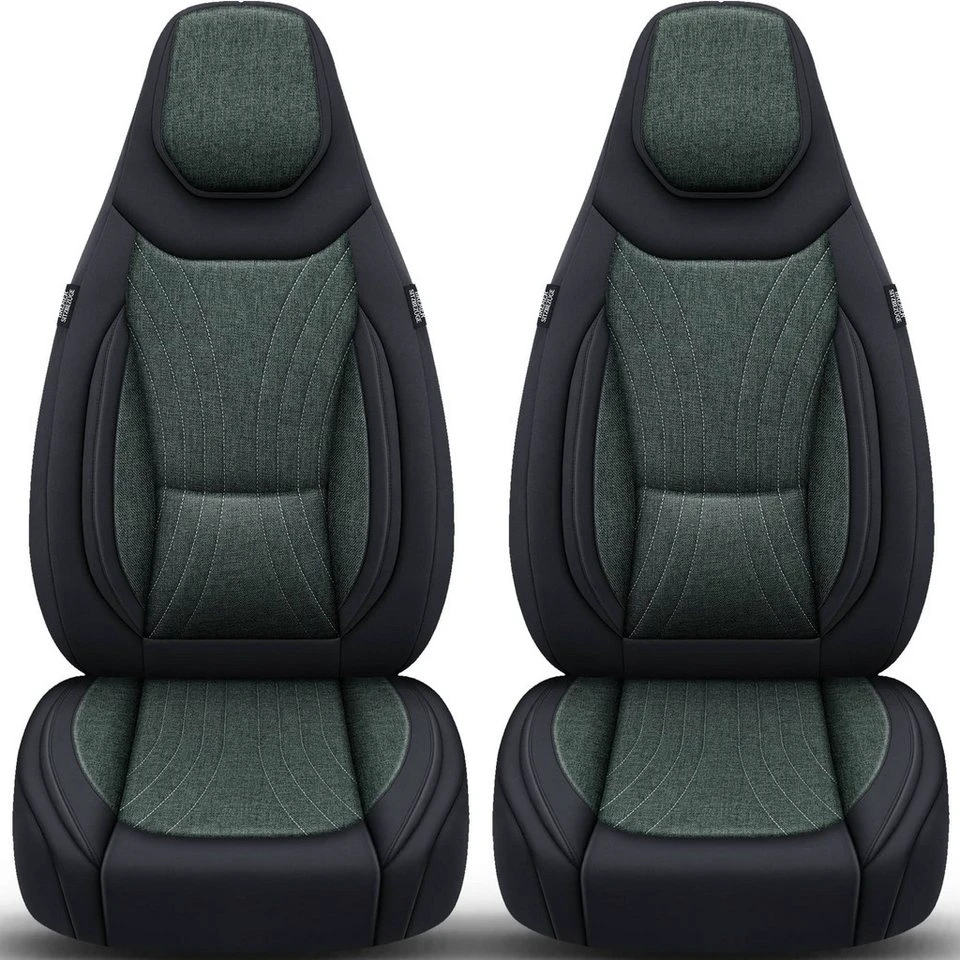 BREMER SITZBEZÜGE Autositzbezug Adria Matrix Axess Plus Supreme C13 Schwarz Olivgrün Fahrer Beifahrer