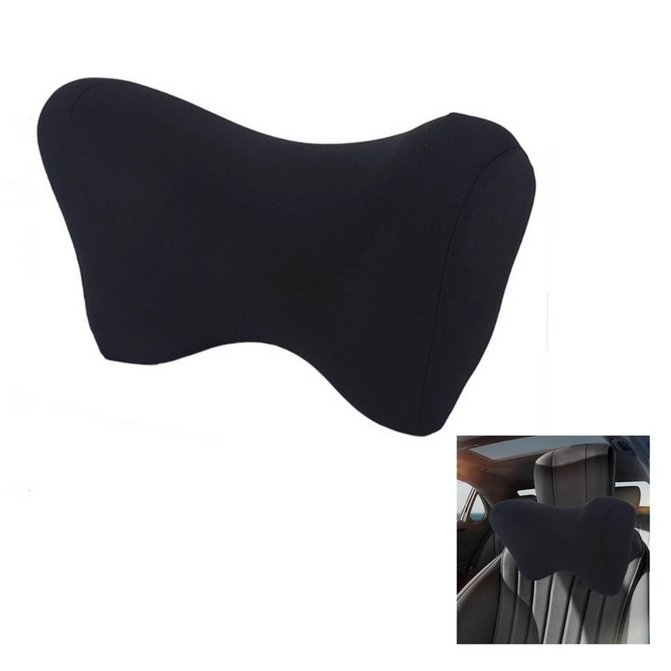 Heyork Auto Nackenkissen schwarz Memory-Schaum 27 * 14 * 17 cm verstellbare Schnalle