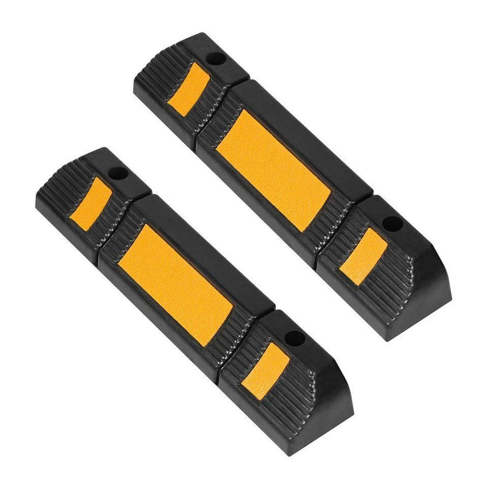 AUFUN Radstopper Parkplatzbegrenzung Anfahrschutz Gummi 60 cm 2er Set