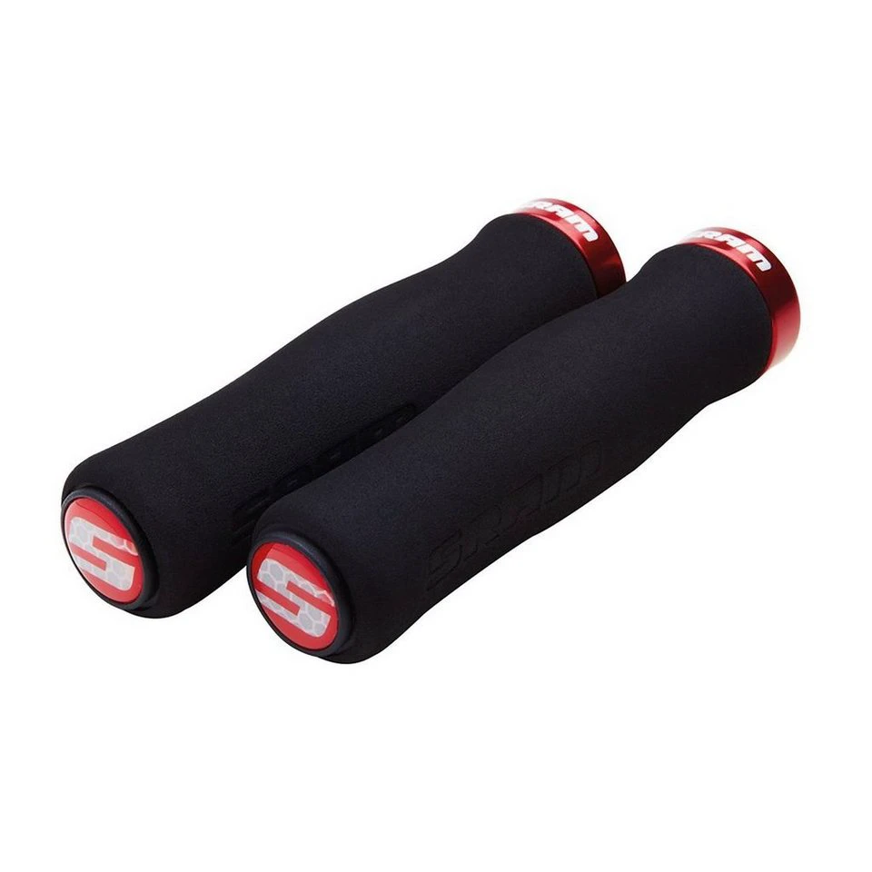 SRAM Ergo-Schraubgriffe 00.7915.068.070 Schaumstoff 129 mm Single Clamp schwarz/rot