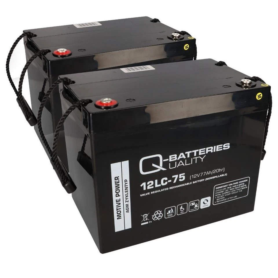 Akkuman.de Akku kompatibel E-Mobile und Scooter Proflex 2x 12V 75Ah Elektromobil-Akku
