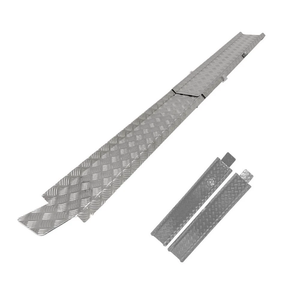 TRUTZHOLM Auffahrrampe Treppenrampe Auffahrschiene 150–270 cm verstellbar E-Bike 50 kg Alu