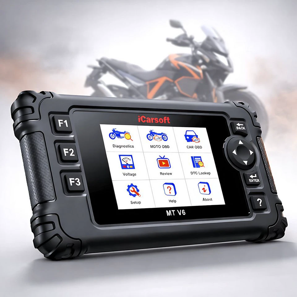 iCarsoft MT V6 Diagnosegerät KTM Motorräder OBD-II Scanner mit Adapter USB