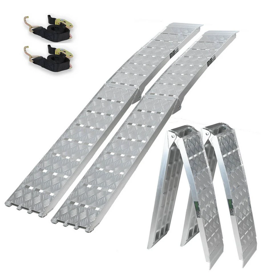 TRUTZHOLM Auffahrrampen 2 Stück klappbar 226 cm 1360 kg Aluminium grau