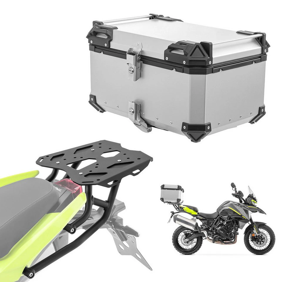 Bagtecs Topcase Set XB65 Aluminium Topcase Gepäckträger Benelli TRK 702/X 23-25
