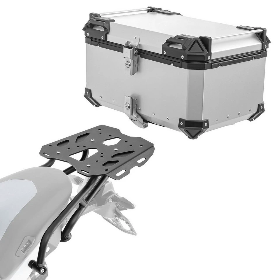 Bagtecs Topcase Set XB65 Aluminium Topcase Gepäckbrücke BMW R 1300 GS 23-25 silber