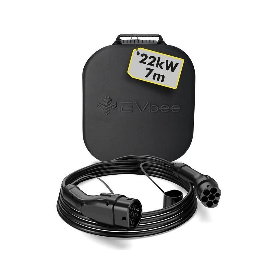 EVbee EV Ladekabel Typ 2 22kW 7m 3-Phasen Laden universell