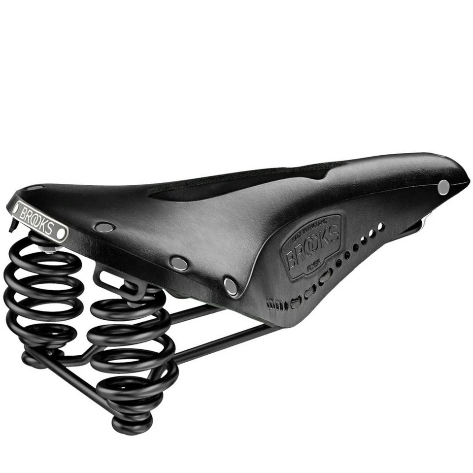 Brooks Fahrradsattel Sprungfeder-Sattel Leder Black Steel 860 g