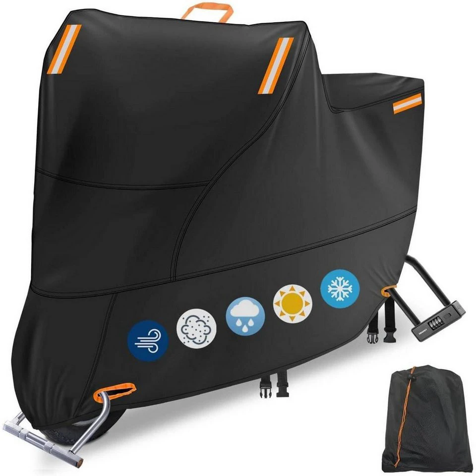 LuxusKollektion Fahrradschutzhülle Motorradabdeckung 300D Orange 3XL 265 x 90 x 125 cm