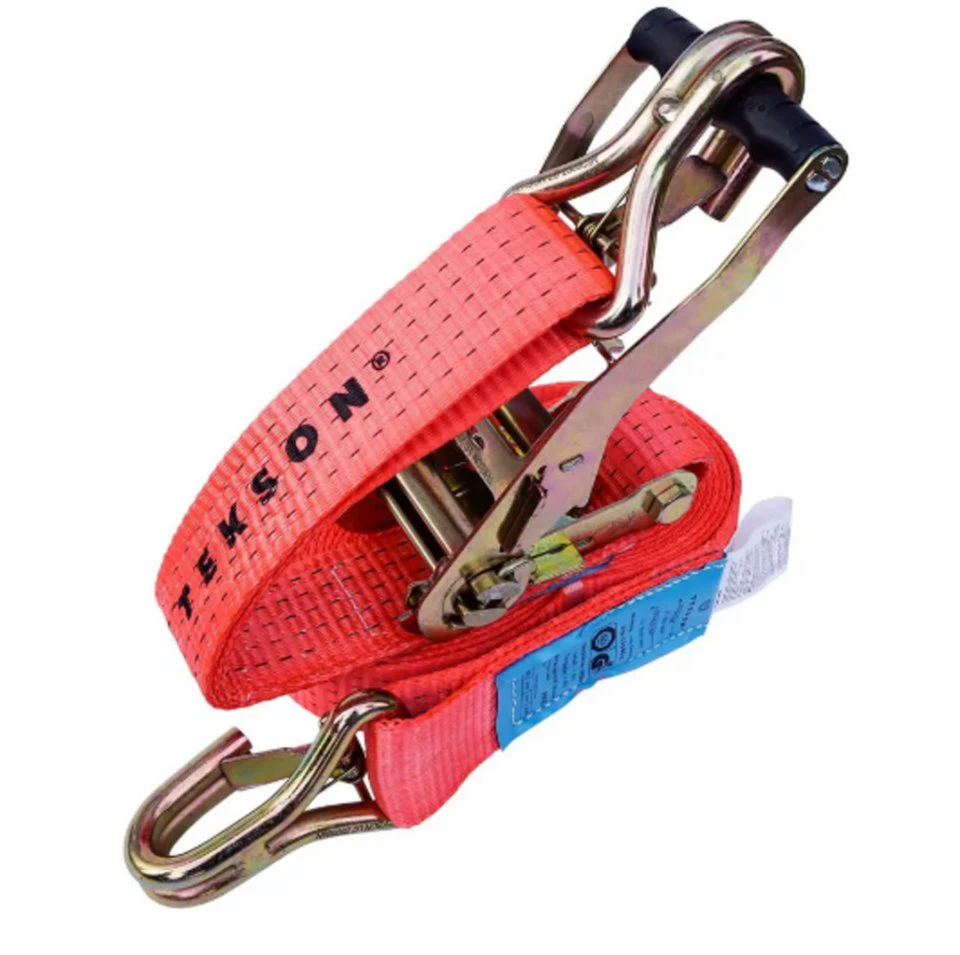 Tekson Spanngurt Set mit Zugratsche 9,5 m LC 2500 daN Doppel-J-Haken mit Riegel