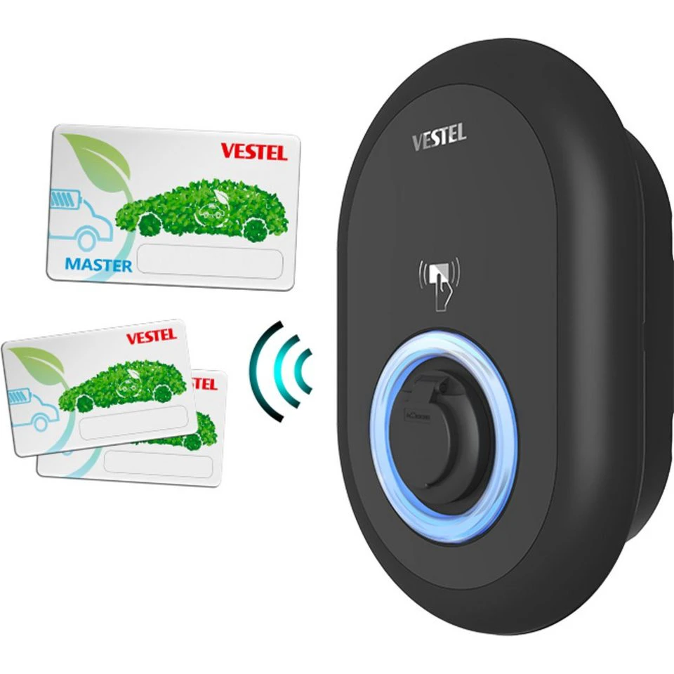 VESTEL Elektroauto-Ladestation EVC04-AC22SW Wallbox Typ 2 32 A 22 kW 1 Anschluss