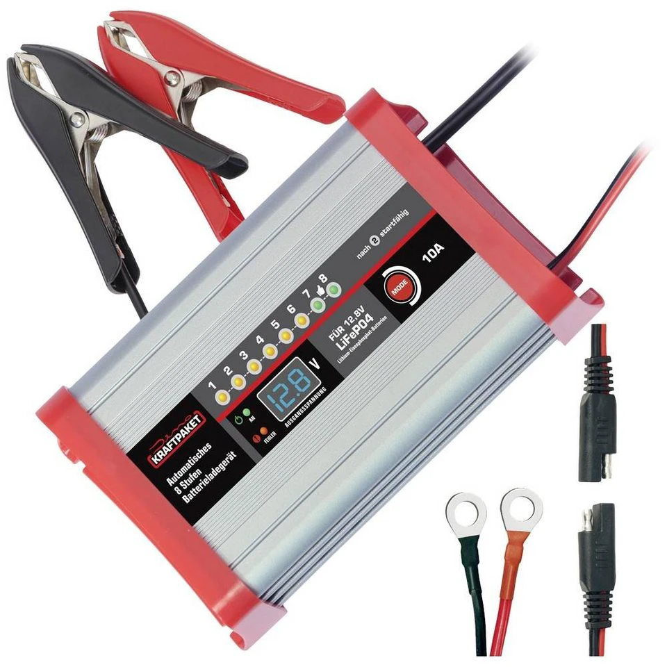 Dino KRAFTPAKET LiFePo4-Lader 12.8V-10A 136341 Autobatterie-Ladegerät