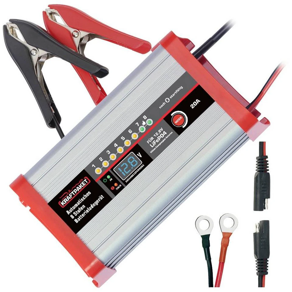 Dino KRAFTPAKET LifePo4-Lader 12.8V-20A 136342 Autobatterie-Ladegerät