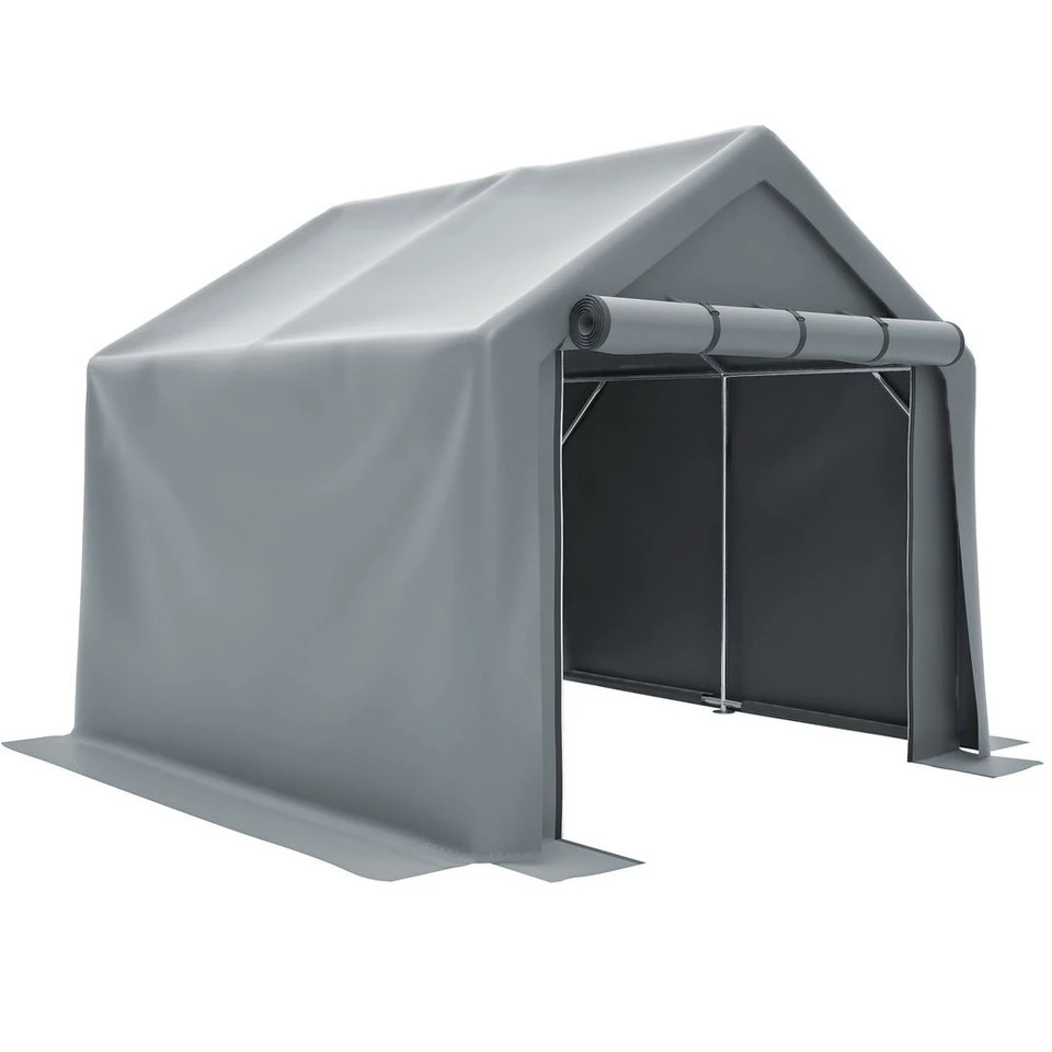 Gotagee Auto-Faltgarage 244 x 241 x 217 cm dunkelgrau PE Fahrradgarage